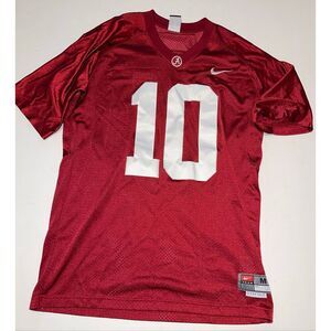 Nike Alabama Crimson Tide Football Jersey #10 Nylon Red Mens Medium